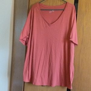 Terracotta v neck tee